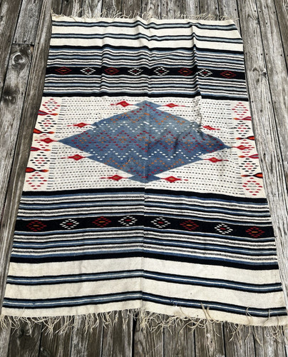 Vtg hand woven wool large - hand-woven,