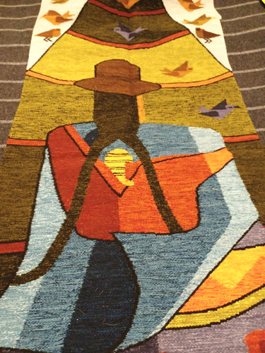 Large vtg woven - wall, panel